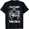 Wolfsliebhaberin Einfach Ein Mädchen Grafik-T-Shirt Atmungsaktives Baumwoll-Freizeit-T-Shirt für Damen