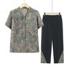 Elderly Women's Floral Short Sleeve Blouse