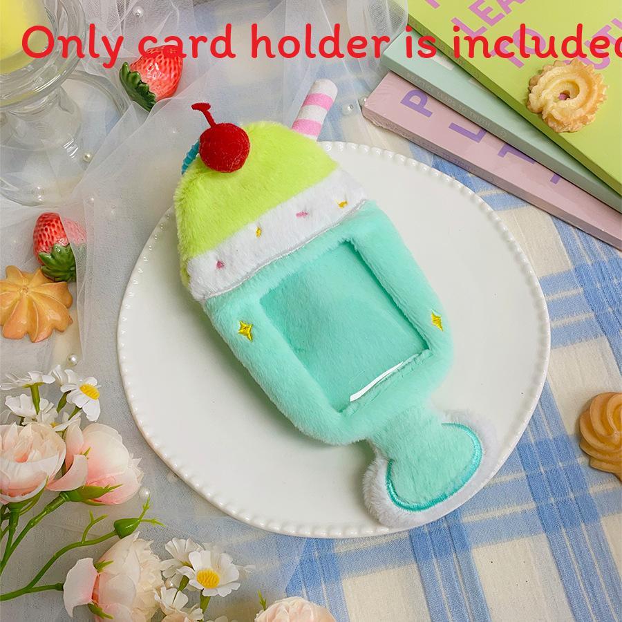 

Plush Matcha Strawberry Cake Cardholder With Photo Display For Students And Gift Use MatchaCup