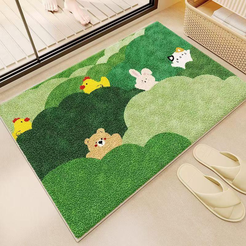 Imitation cashmere bathroom floor mat toilet toilet toilet door absorbent foot mat household quick-drying carpet