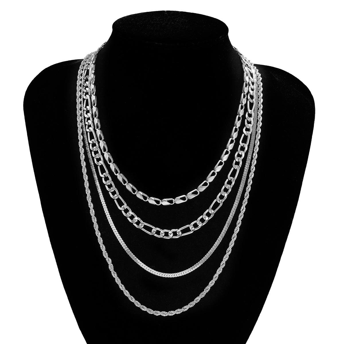 Креативное мужское ожерелье модное повседневное и элегантное многослойное с кисточкой металлические аксессуары ожерелье цепочка для свитера White K 02481