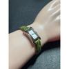 Used Helene De Michel Helene Michel SV925 Square Watch Green Vintage