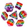 Cusdie Seven-layered Rainbow DND Dices Resin D4 D6 D8 D10 D% D12 D20 Colorful Polyhedral Dice Set for D&D Role Playing Games