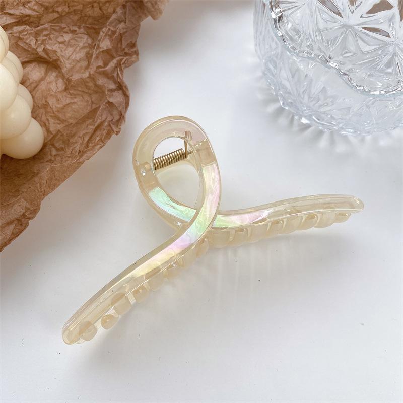 13CM Cross Hair Claw Clips Women Girls Oversize Shiny AB Colorful Crab Barrettes Ponytail Holder Hair Clamps Hair Accessories