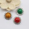 Hot selling 10 pieces of 18MM round turquoise crystal buckle foot button DIY hand sewn clothing invitation letter decoration acc