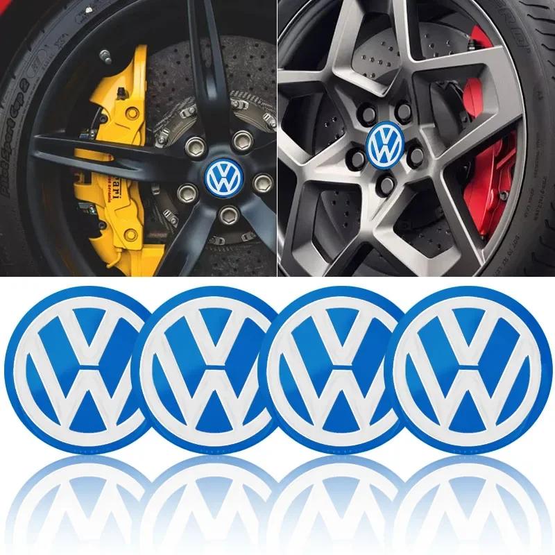 For Volkswagen 56mm Emblem Wheel Center Hub Caps Stickers Car Rim Cover Accessories For Volkswagen CC Golf 6 7 GTI Tiguan Passat