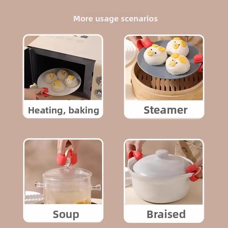 2/1 STÜCKE Kreativer Haushalts-Silikonclip Küchenwerkzeug Verbrühschutzclip Tellerheber Schüsselclip Multifunktions-Tellerheber Anti-Rutsch-Clip