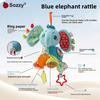 Baby Elephant Stroller Hanging Toy With Rattle And Music For Visual And Auditory Development