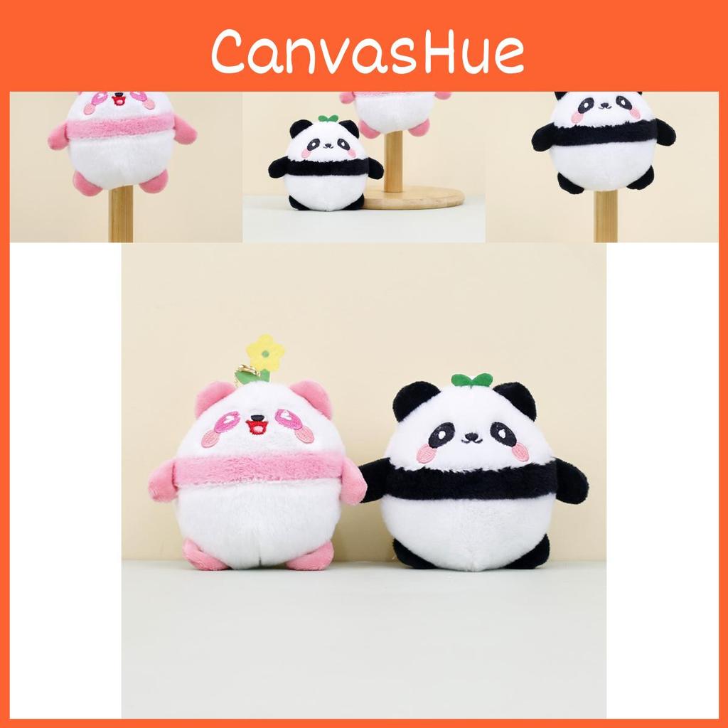 Cute Panda Plush Toy Keychain Short Plush Stuffed Doll For Couples