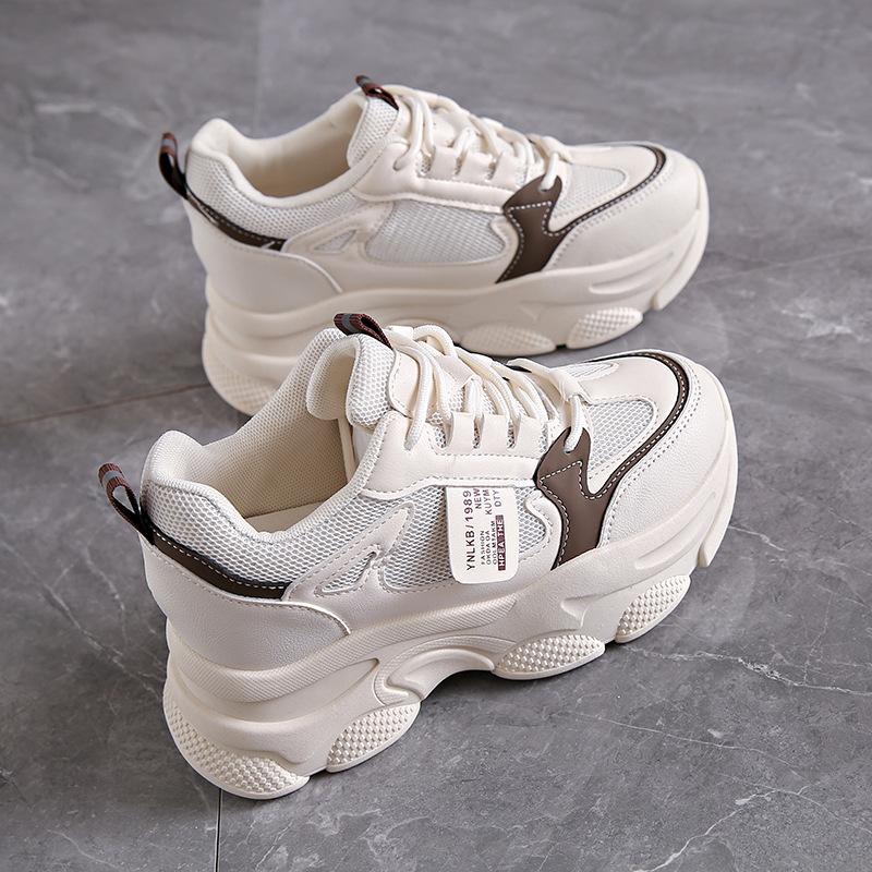 

Mesh breathable thick-soled dad shoes women s 2025 new spring and autumn height increase Internet celebrities show feet small leisure sports women s 40 хаки