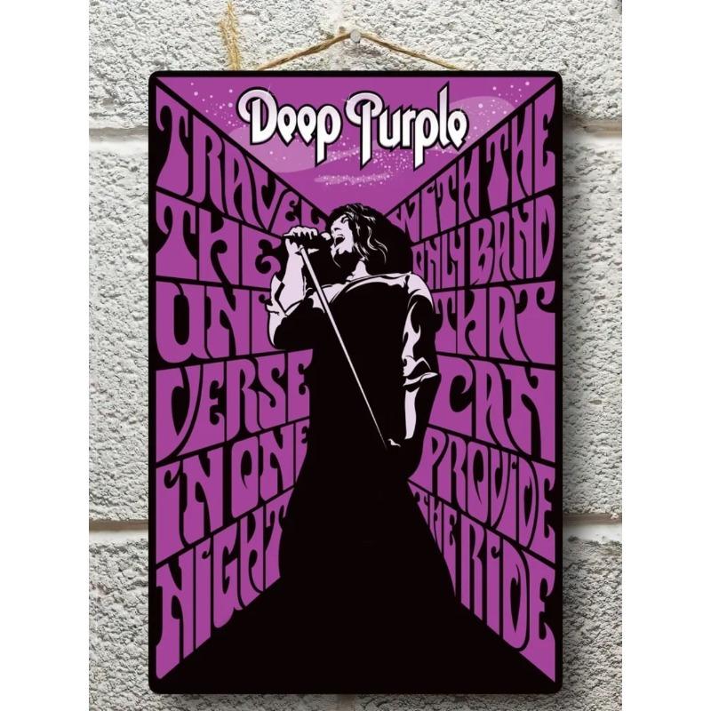 Kovový plakát Deep Purple, Dárek pro hudebníka Nástěnné umění 20x30cm