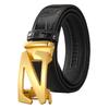 Men's Genuine Leather Automatic Buckle Belt - 2024 Top Layer Cowhide Business Style for Youth