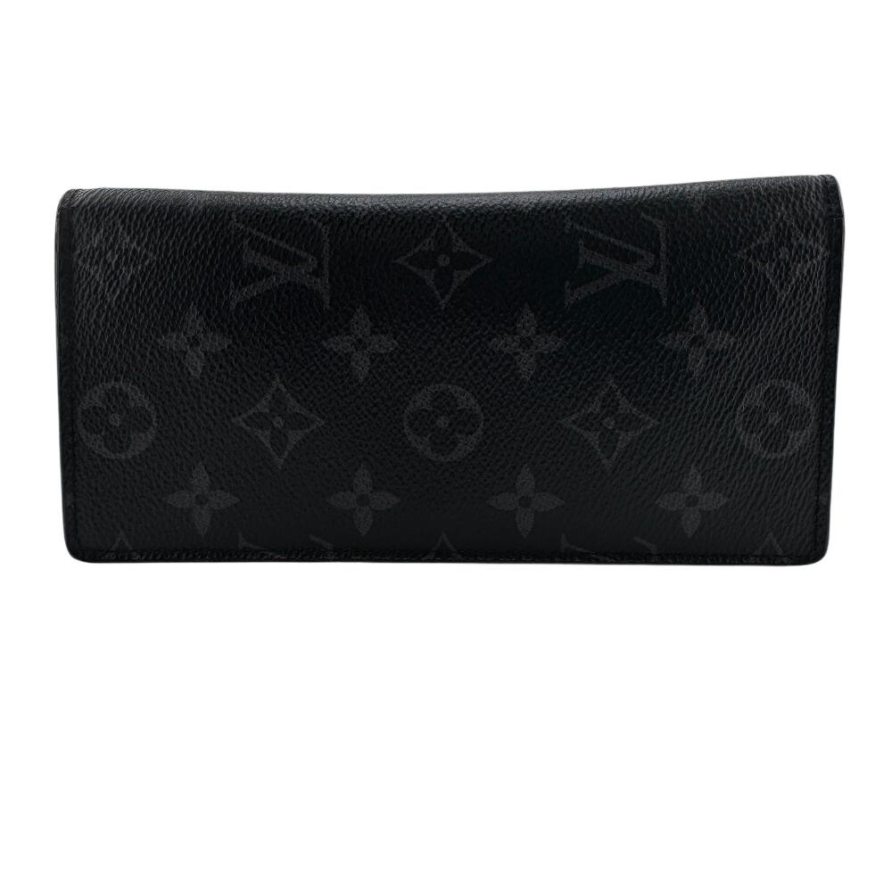 LOUIS VUITTON M61697 Monogram Eclipse leather Brazza Portefeuille Purse black leather mens Used