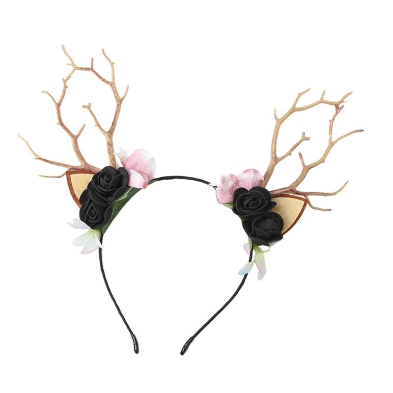 Cute Tree Branch Reindeer Antler Hair Hoop Women Photography Makeup Headband for Christmas Party Hair Accessories