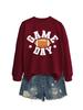 Colorful Football Letter Crewneck Sweatshirt - Game Day Long Sleeve Casual Wear