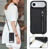 iPhone 17 Pro Max Crossbody Leather Wallet Case with Card Slots & Double Buckle Zipper
