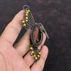 Mahagoni Obsidian Anhänger Kupferdraht umwickelter Anhänger Antik Kupferschmuck Handgefertigt Eleganter Anhänger Edelsteinschmuck Zum Geschenk Vogelanhänger