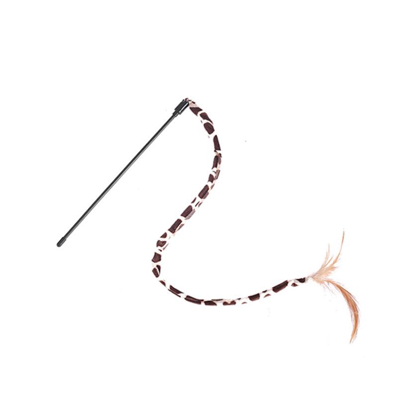 

Кошачья дразнилка с леопардовым принтом, колокольчиком и перышком - Длинная палочка для самостоятельных развлечений и снятия стресса 30CM