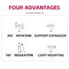 KY18 DSLR Camera Phone Holder Live Streaming Photography Cold Shoe Mount Rotating Cellphone Clamp