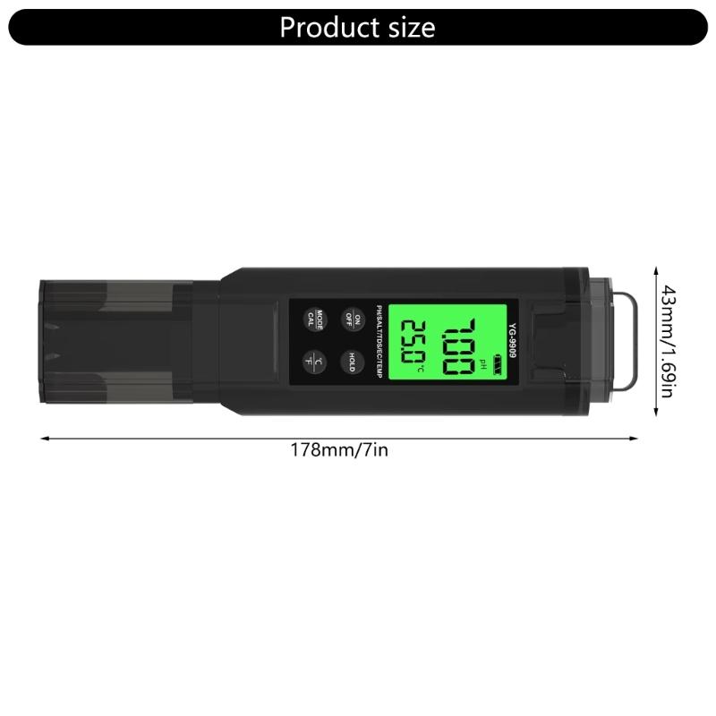 Digital Meter 5 in 1 TDS Salinity Temperature Meter Accurate Water Quality Tester with Backlit for Aquariums