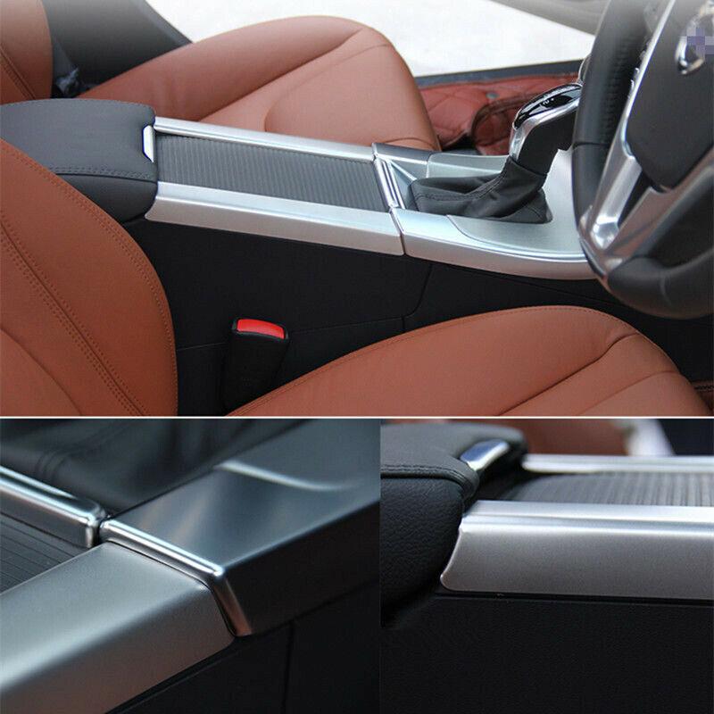 2Pcs Silver Stainless Steel Console Water Cup Holder Panel Cover Trim Fit for Volvo XC60 V60 S60 2011 2012 2013 2014 2015 2016
