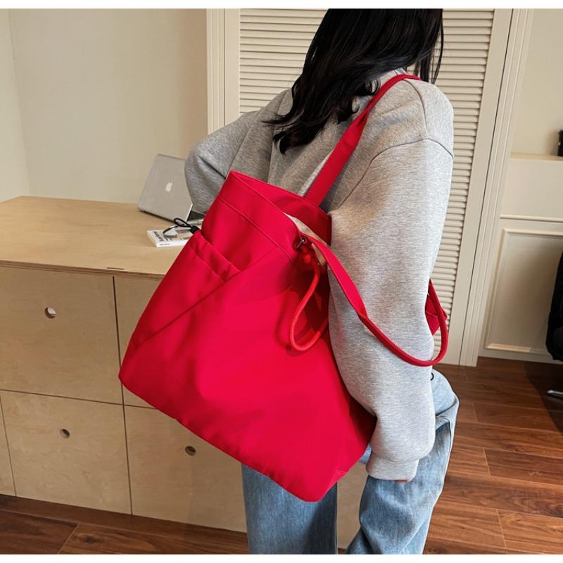 Canvas bag female college student new summer versatile shoulder handbag large capacity commuter tote bag