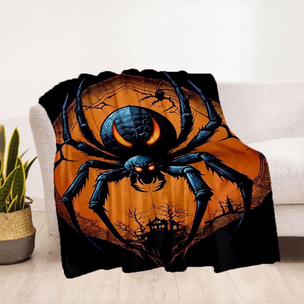Halloween Spider Webbing Decoration - Spooky Home Decor for Halloween PartiesBlanket Flannel Throw Blanket for Sofa, Bed, Travel, Camping, Office