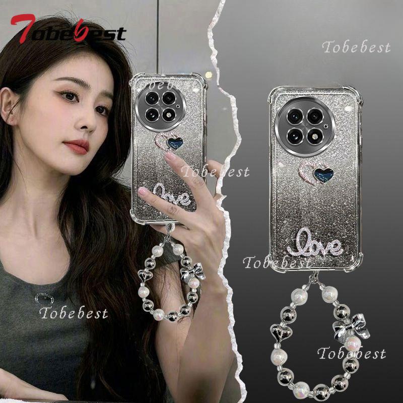 

3D Love Shockproof Glitter Plating Bead Bracelet Case for OnePlus 13 13T 12 11 ACE 5 3 Pro Silicone Cover OnePlus Ace 2