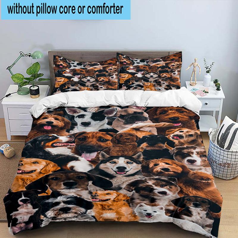 Butterflies And Bulldog Garden 3pcs Bedding,Including 1pc Duvet Cover And 2pcs Pillowcases Perfect for Christmas,Ideal for Bedroom, Dormitory
