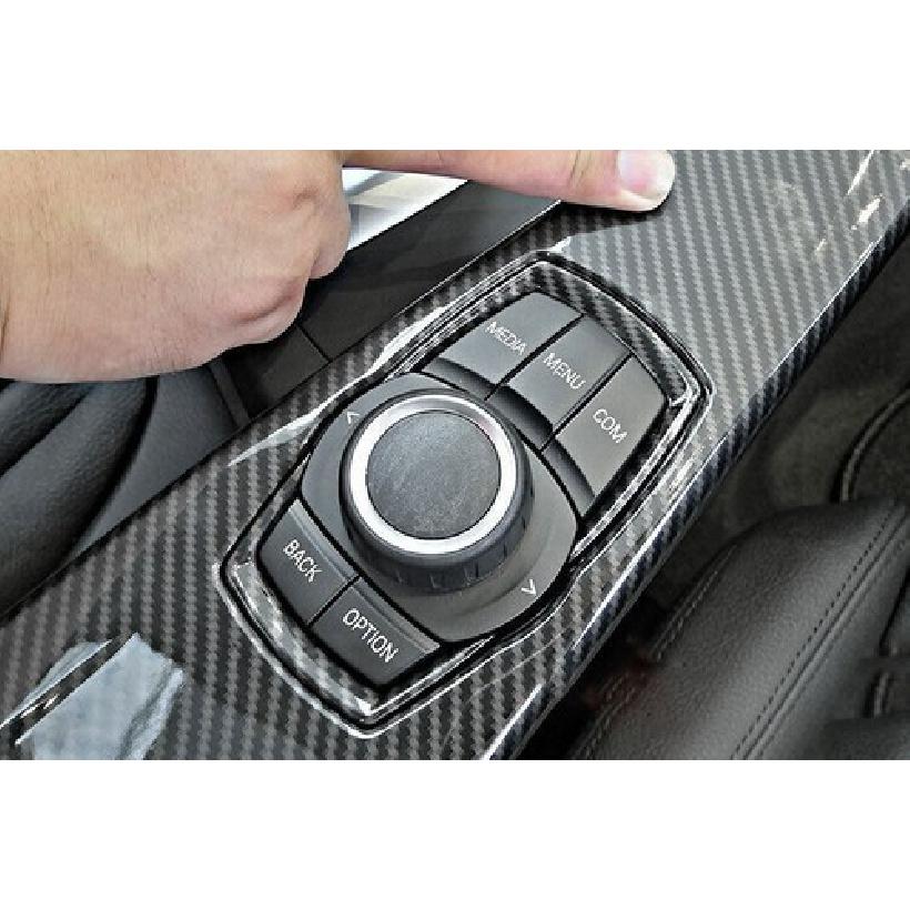 Multimedia Panel Trim Car Middle Console 13- For BMW 3 4 Series Carbon Fiber