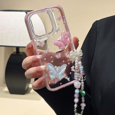 Applicable Ins Wind Apple 16/17Promax Bracelet Mobile Phone Case 15 Premium Sense iPhone14 Butterfly Case