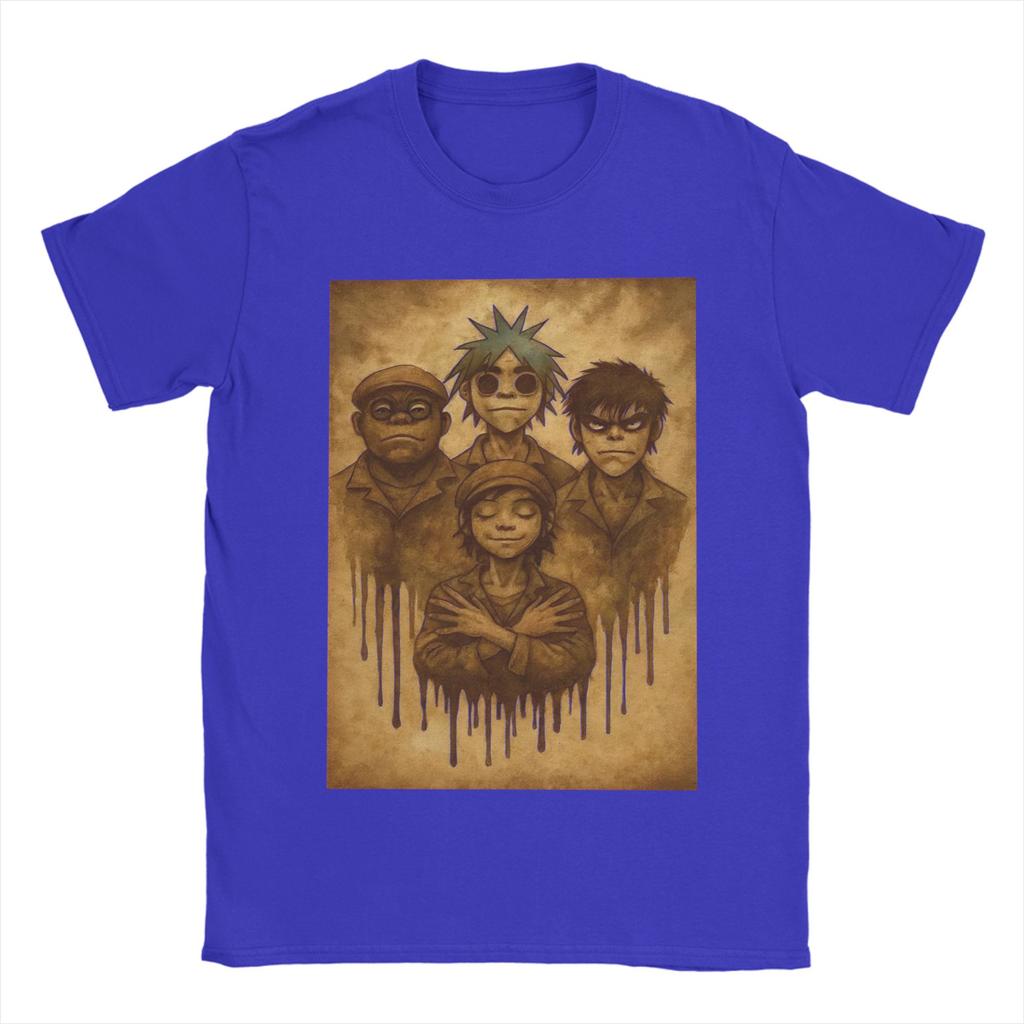Gorillaz Band T-Shirt Unisex 100% Baumwolle Lustige T-Shirts Rundhals T-Shirt Kurzarm Kleidung Bedruckt