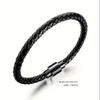 Herren Schwarz Leder Geflochtenes Armband - Minimalistischer Europäischer Stil