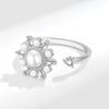 Exquisite 7 Pearl Spinning Ring For Women Adjustable Open Band Freshwater Creative Rotating Jewelry Gift