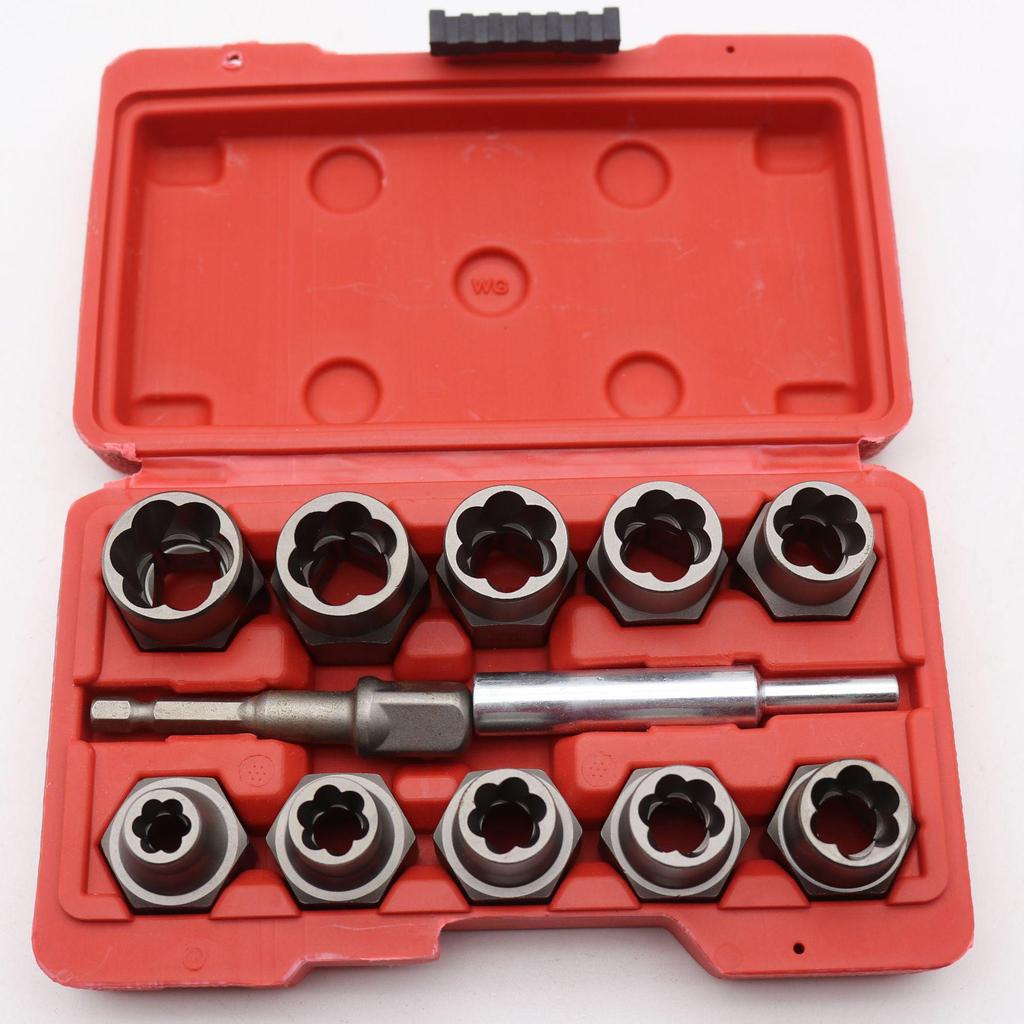 Set de 14 extractoare de piulițe și șuruburi pentru elemente de fixare deteriorate și incomplete