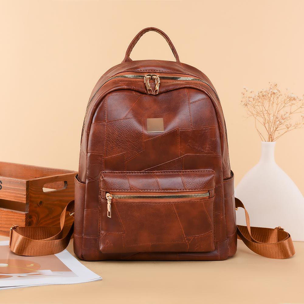 Batoh s velkou kapacitou Dámský lehký měkký kožený batoh Cestovní batoh