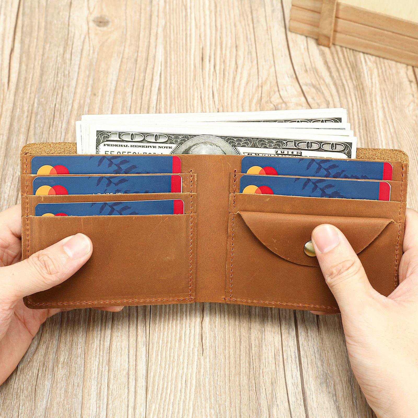 

Многофункциональный и простой кошелек, монетница, высококачественный кошелек ручной работы One Size коричневый