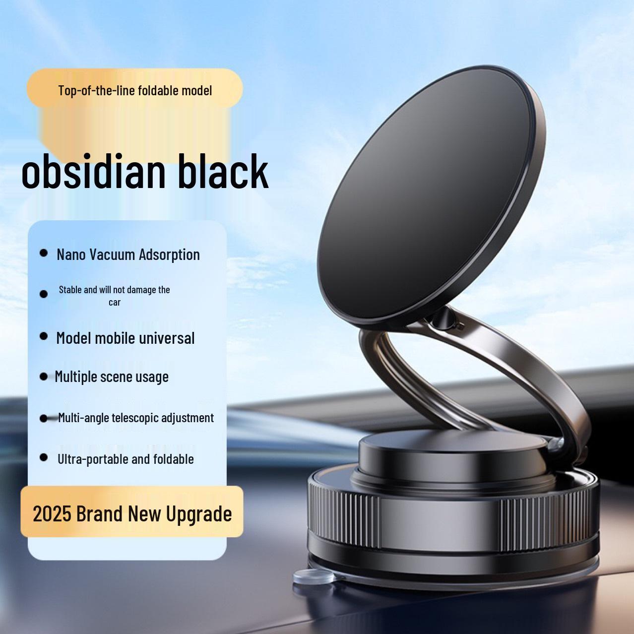 2026 Magnetic Car Phone Holder with High-Quality Aluminum, Suction Cup Vacuum Mount