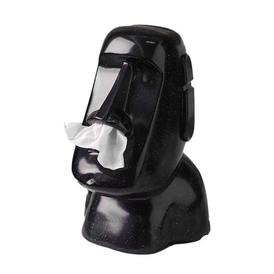 Držák na kapesníky socha Moai Kryt na krabičku na kapesníky socha Velikonočního ostrova 3 v 1 držák na brýle stojan na sluchátka dekorativní držák na kapesníky do obývacího pokoje