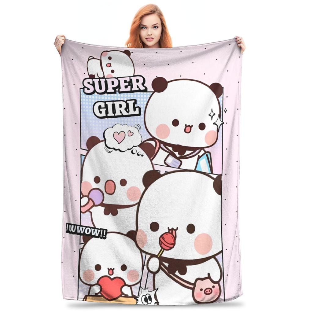 Bear Cartoon Cute Bubu Dudu Blankets Fleece Decoration Multi-function Super Soft Throw Blankets for Bed Outdoor Rug Piece