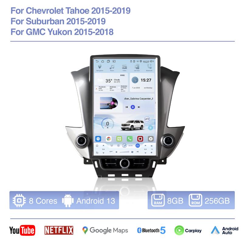 For Chevrolet Tahoe 2015-2019/Suburban 2015-2019/GMC Yukon 2015-2018 Qualcomm 6125 8+256g AndroidCar Navigation CarPlay Radio
