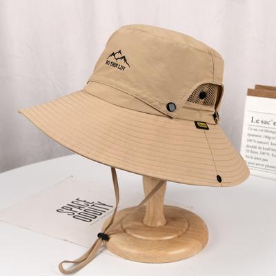 1pc Waterproof Unisex Mountaineering Bucket Hat, Quick Drying Drawstring Sunshade for Hiking Fishing Cap for Men and Women