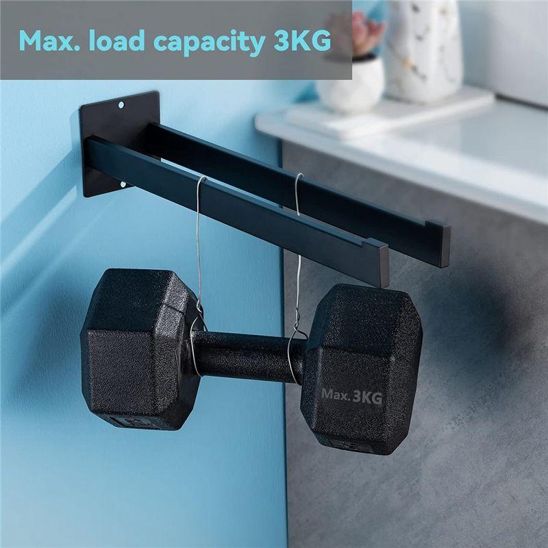 AEE4-Towel Rail No Drilling Required Self-Adhesive Double Square Stainless Steel Wall Mounted For Bathroom And Kitchen 40Cm