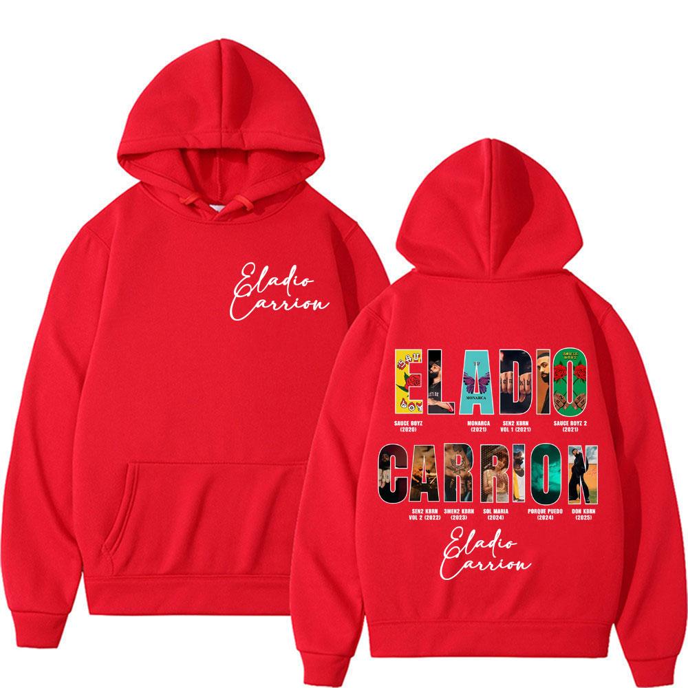 Rapper Eladio Carrion Album 2025 Cover Graphic Hoodies Men Women Vintage Hip Hop High Quality Hoodie Oversized Gothic Sweatshirt