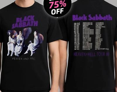 Black Sabbath Turné 80 Heaven and Hell Tričko Dvojstranné Špičkové Luxusné Pre Mužov aj Ženy Top Y2k
