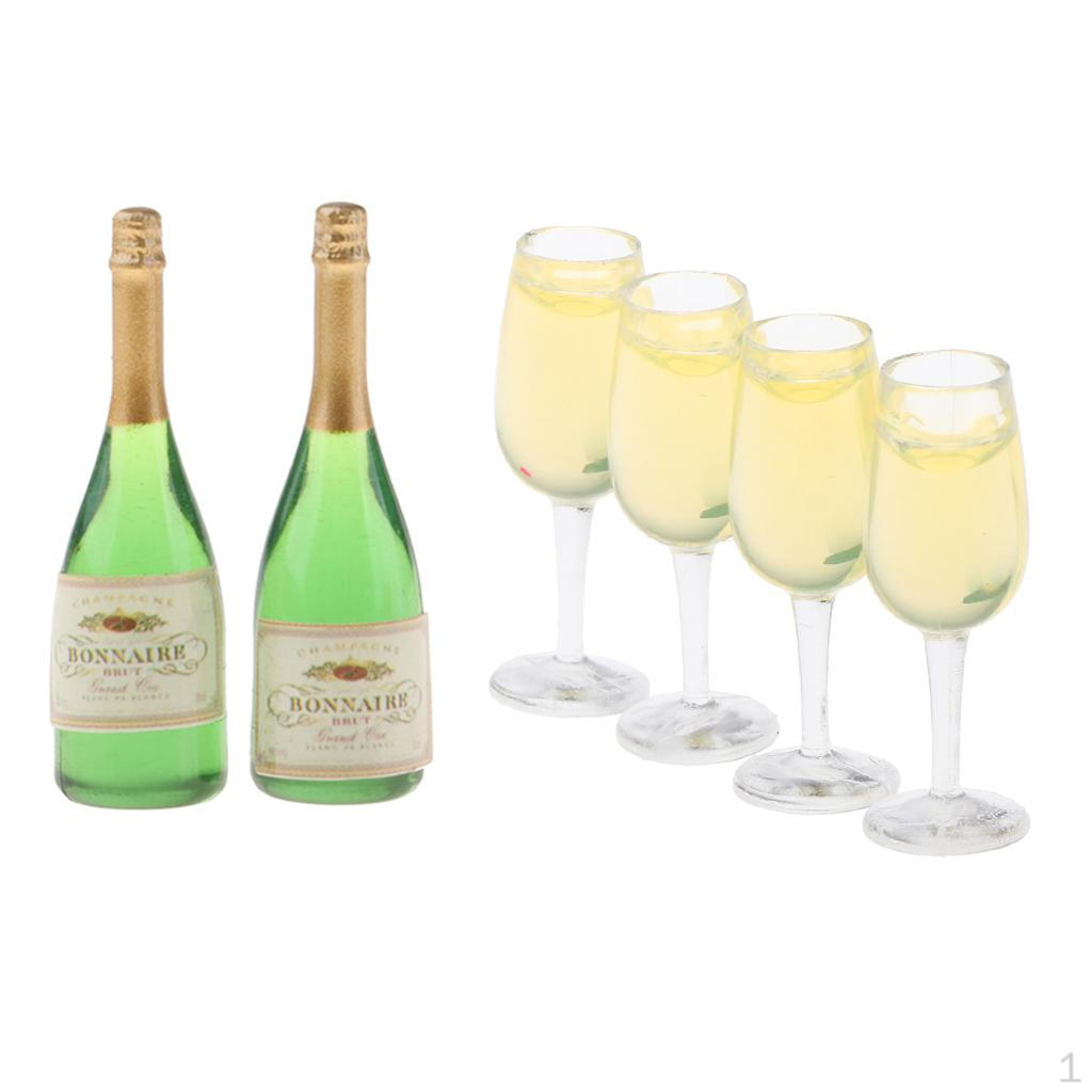 

Аксессуар для кукольного домика Миниатюрные бутылки вина, 6 шт. бутылок с 4 шт. чашек