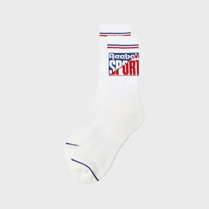 Sports Graphic Long Socks - White