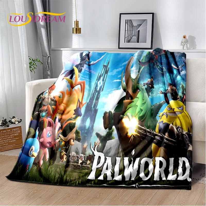 Coperta Palworld Gioco Cartone Animato 3D, Morbida Coperta Plaid per Casa Camera da Letto Letto Divano Picnic Viaggio Ufficio Coperta di Riposo Bambini