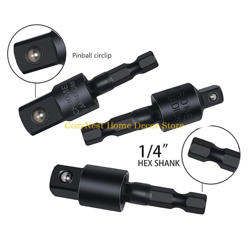 92MF 105° Right Angle Impact Drill Bit Adapter Set Rotatable Impact Driver Adapter 1/4" 3/8" 1/2" Impact Driver Adapter