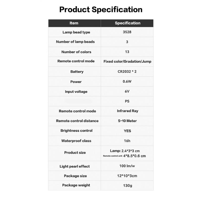 LED Remote Controlled Color Night Light Set Featuring 6 Waterproof Lamps For 3D Printing Enthusiasts